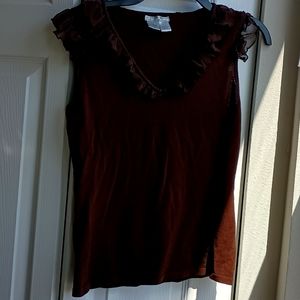 Alberto Makali Brown Sleeveless Blouse